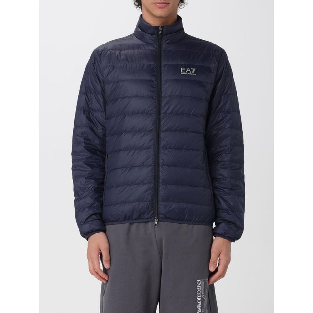 Ea7 Men Light Nylon Down Jacket With Logo Ea7